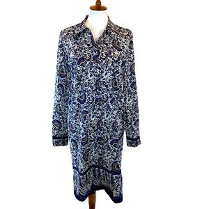 Tory Burch Blue and White Patterned Dress